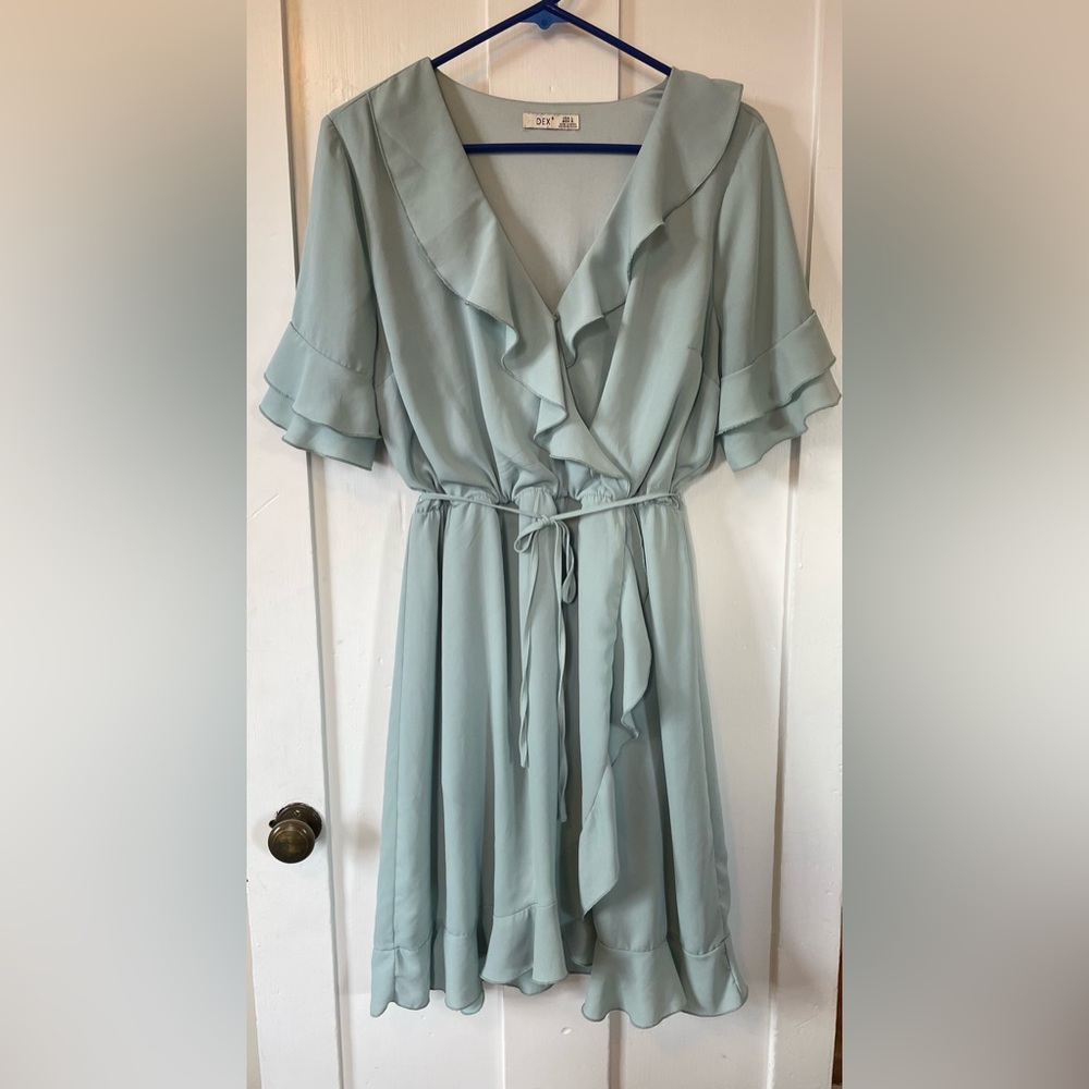 Light Aqua Ruffle Dress